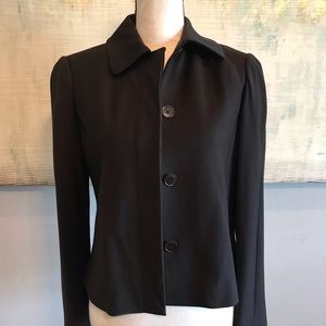 DKNY Dark Brown Wool Blazer Feminine Tailored Cut NWT